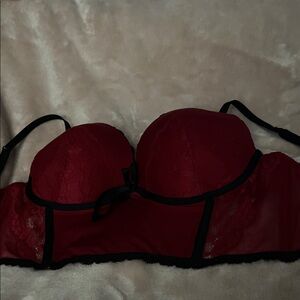La SENZA Deep Red Lace Bra